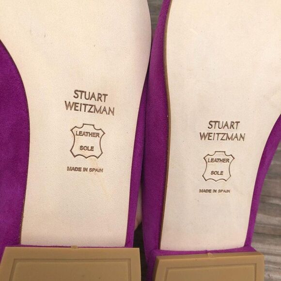 Stuart Weitzman Mulearky Begonia Suede Flat Mules - Picture 8 of 11